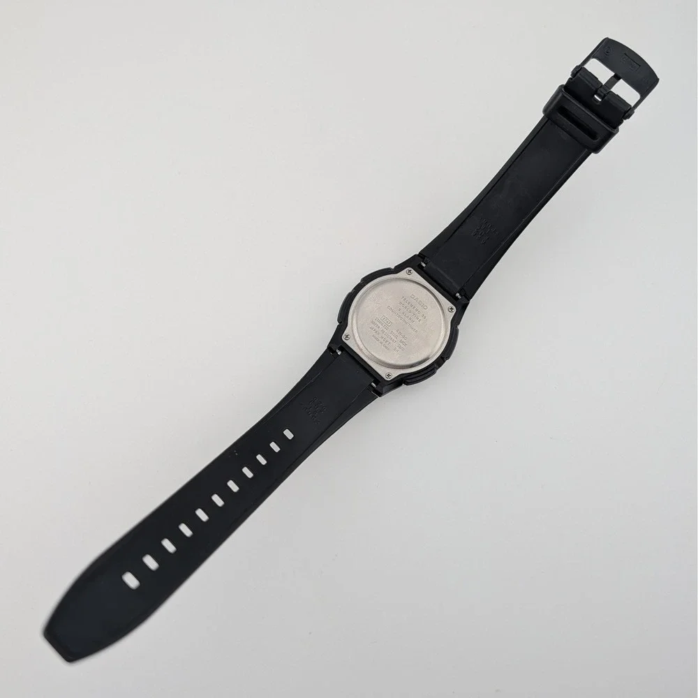 Casio AW-80 Telememo 30 Analog Digital‎ World Time Watch Black Resin